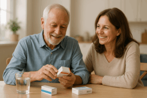 AMBORA unterstützt Patienten und Angehörige im Umgang mit ihrer oralen Tumortherapie.